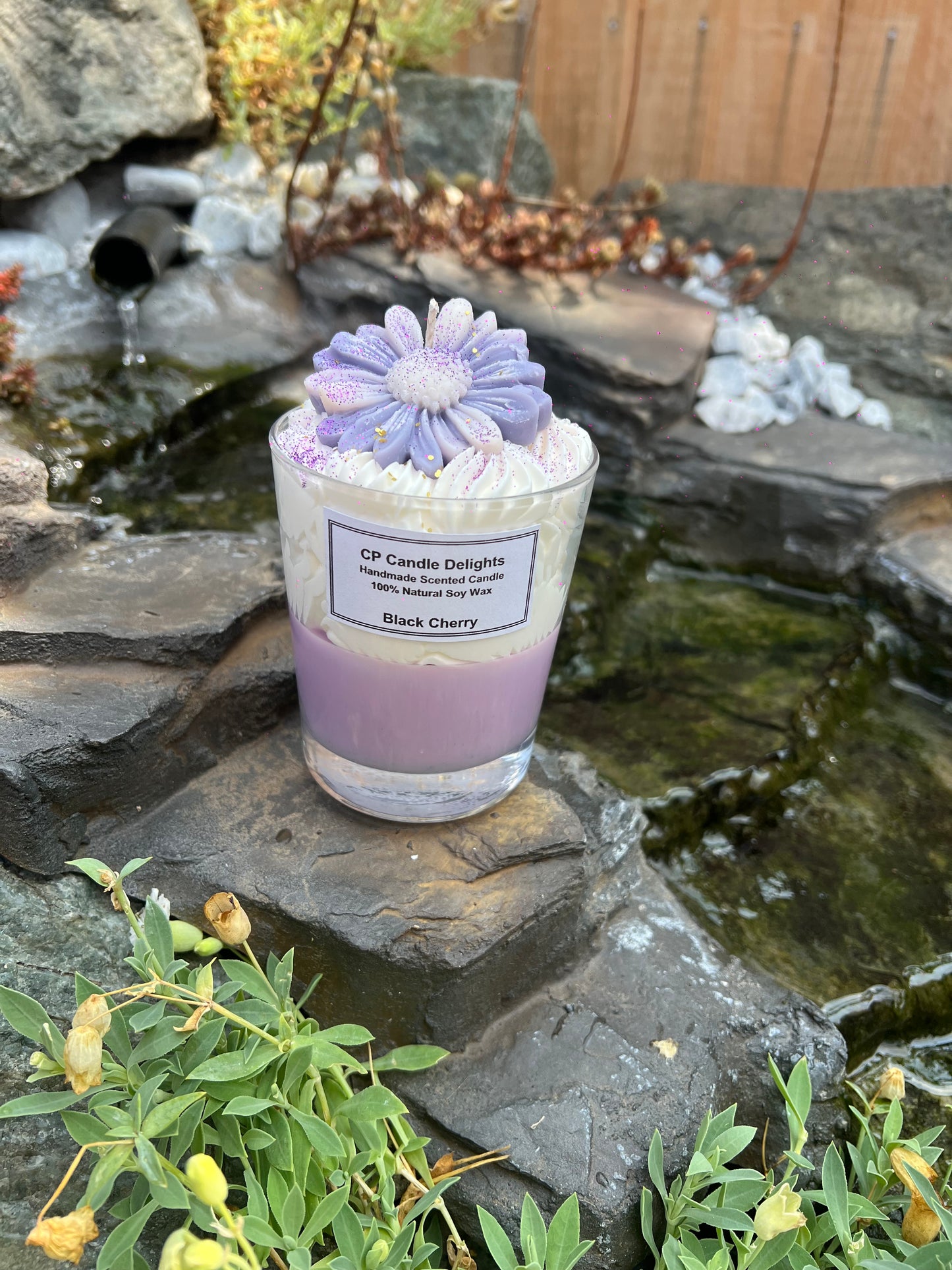 Chrysanthemum Design Candle