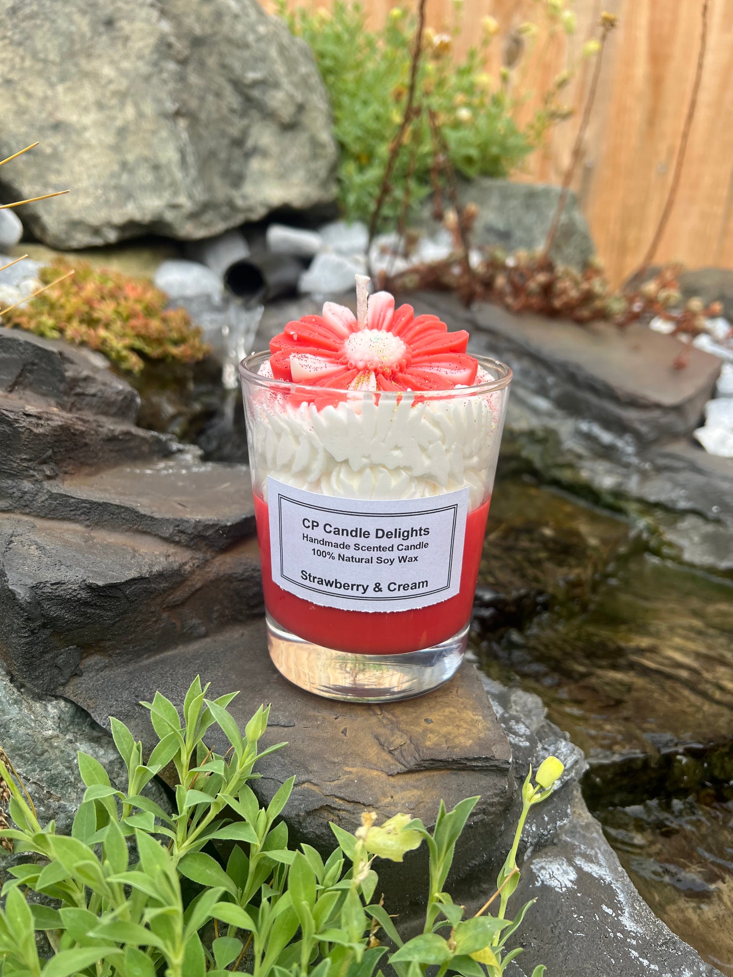 Chrysanthemum Design Candle